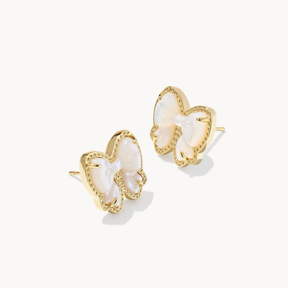 NWT Kendra Scott Haley Bow Gold Stud Earrings